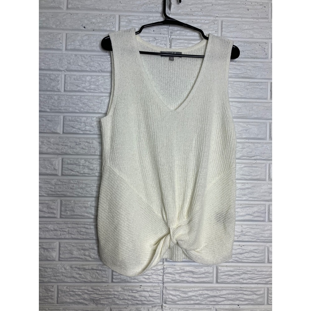Marled Reunited Clothing Sweater Vest Womens Medium Ivory Excellent Twist‎ Front